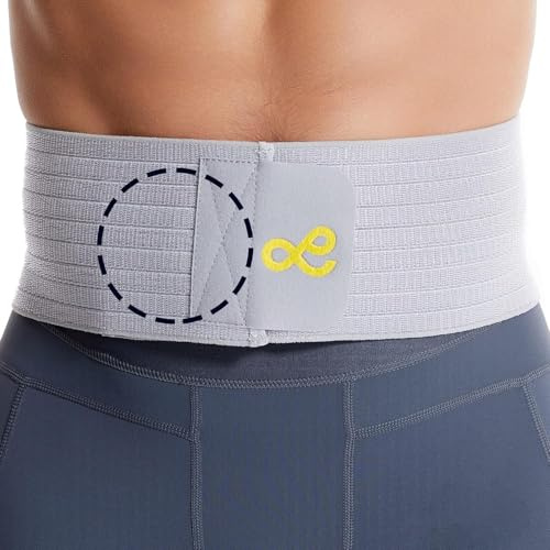 Umbilical Hernia Belt for Men and Women - Abdominal Support Binder with Compression Pad - Navel Ventral Epigastric Incisional and Belly Button Hernias Surgery Prevention Aid