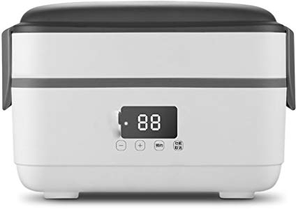 Samnuerly Life Element Olla arrocera eléctrica 1.5L Aislamiento térmico Fiambrera Calentamiento de Vapor portátil Ollas internas Dobles de Acero Inoxidable