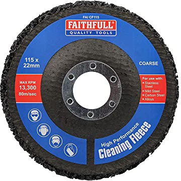 Faithfull Disque abrasif en non-tissé pour enlever la rouille et la peinture - 115 mm