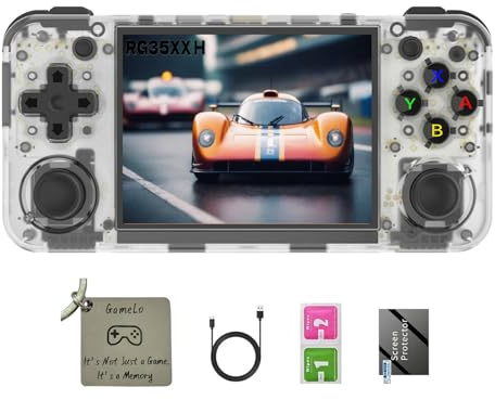 RG35XX H, Anbernic, console di gioco portatile retrò con scheda 64GTF, design a doppio joystick, schermo HD da 3,5 pollici, dura fino a 8 ore di batteria ad alta capacità per una migliore esperienza