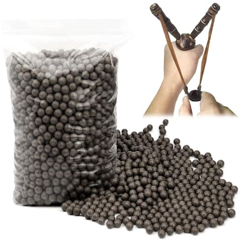 Wekuw 600 Pcs Fionda Professionale Caccia Mud Ball,Palla di Slingshot,Palla di Argilla,Centrifuga di Munizioni Fionda Palline in Acciaio Munizioni per Tiro Catapulta Caccia Potente (8mm)