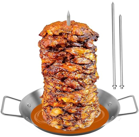 Peosaard BBQ vertikal spett, al pastor spett för grill, vertikalt stativspett med handtag, 3 storlekar spikes rostfritt stål spett för Tacos Al Pastor, Shawarma, Kebabs, Gyros