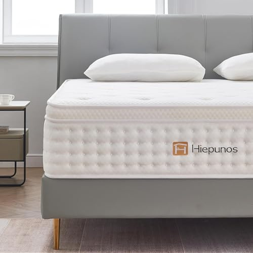 Hiepunos Matelas 90x190 cm, Épaisseur 26cm, Matelas à Ressorts ensachés et à mémoire de Forme, Matelas Hybride, 7 Zones de Confort, H3 Moyenne Ferme, Soutien Parfait, Respirant