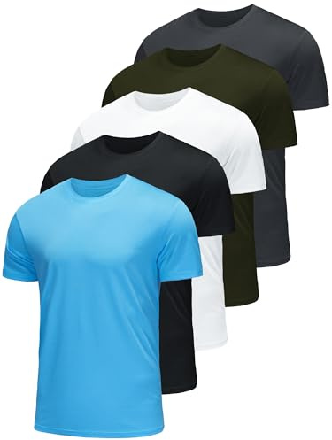 ANGEL CITIZ T Shirts for Men UK Mens Running T Shirt Plain Slim Fit Shirts Mens T-Shirts Multipack Quick Dry T Shirt