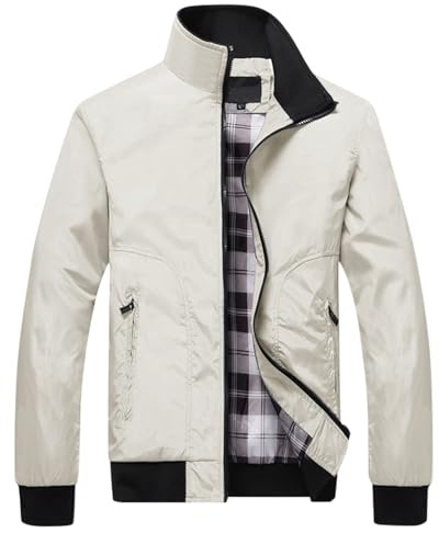 Generisch Leichte Sommerjacke Herren Langarm Sommer Bomberjacke Leichte Freizeit Übergangsjacke Jacke Outdoor Sportjacke Einfach Windjacke Blouson Jacke Einfach Windjacke Blouson Jacke Freizeitjacke