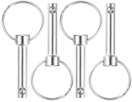 sourcing map 4 pasadores de liberación rápida de 6 mm x 25 mm, accesorios marinos de acero al carbono para asiento de montaña marino, equipamiento de barcos, construcción naval, azul y blanco