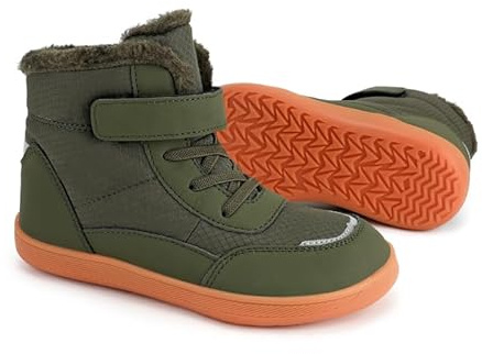 Dinint Enfant Barefoot Bottes de Neige,Chaussure Minimalistes d'hiver Enfant,Enfants Chaussures de Randonnée Léger et Chaude Antidérapant Gr.25-36
