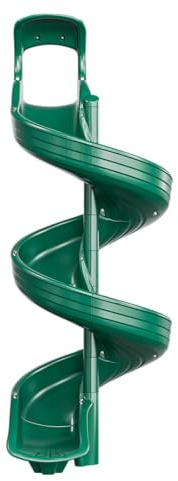 Beuta Playground Slide for Kids - Big Spiral Outdoor Slide Attachment for Treehouse or Deck - Plastic Playset Slide for Playground or Backyard with Open Twisty Design - Exit Straight - 10 ft - Green