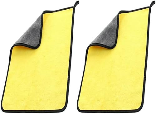ZESLIV Juego de 2 paños de microfibra para coche, absorbentes y suaves, 30 x 60 cm, 600 g/m², paño de microfibra para el cuidado del coche, paños secos de microfibra para coche, paños de pulido
