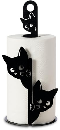 Arti & Mestieri Silvestro - Porta rotolo di Design 100% Made in Italy - in Ferro, ⌀ 15x33h cm (Nero)