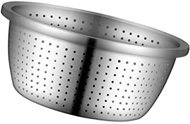 NAMOARLY Cuenco y Fácil de Limpiar de Drenaje de Acero Inoxidable 304 para Escurrir Frutas y Verduras, Resistente Adecuado para Cocina Interior