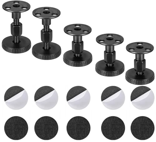 5 Pcs Levelling Feet, 47-64 Mm Furniture Feet Height Adjustable with T Nut Bolts, Furniture Leg Levelers, Threaded Table Leg Extenders for Furniture Legs