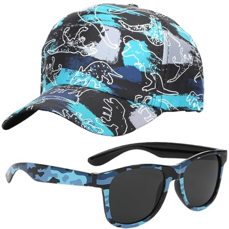 LDBKLGHJ Gorra Infantil 3 años + Set de Gorra Dinosaurio y Gafas de Sol + Transpirable y Ligera + 1 Unidad + 54 cm + Color Variado