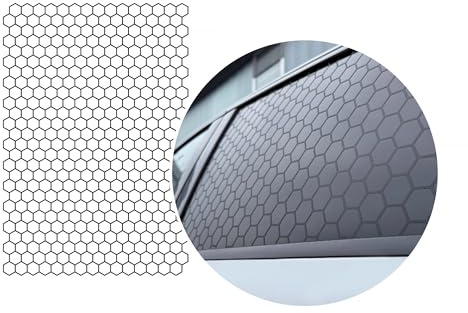 FOLIATEC Fönsterklistermärken Honeycomb bilklistermärken, svart matt, 75 x 50 cm