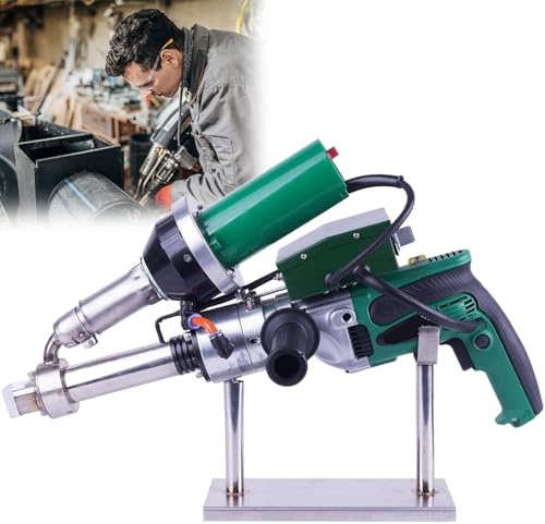 GESAIDES 1600W Hot Air Plastic Welder Roofing Welding Complete Kit, Handheld Hot Air PP HDPE LDPE Plastic Extruder Welder, Adjustable Temperature Welder Tool Kit