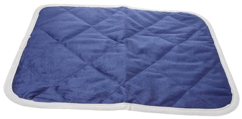 WEKAMOS Beheizbare Haustiermattem 48x70cm Aus Stoff Dunkelblau Mit Grauer Umrandung Für Katzen Hunde Indoor Outdoor