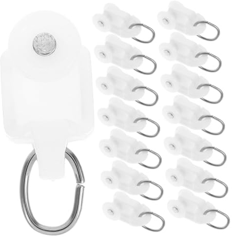 NOLITOY 150 Ganchos y Rodillos para Riel de Cortina en Plástico y Acero Inoxidable con Reducción de Ruido y Compatibilidad Versátil para Sala de Estar y Hogar
