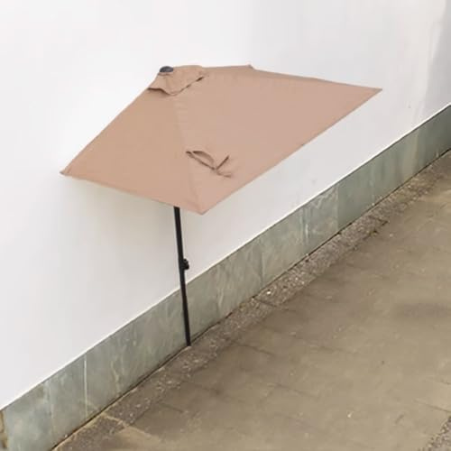 9ft Adjustable Half Patio Umbrella - Rectangular Wall-Mounted Outdoor Market Umbrella for Backyard Balcony & Garden - Perfect Shade Solution for Small Spaces