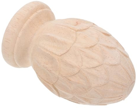 NOLITOY Remate Piña Madera Maciza para Soportes Escalera Estilo Europeo Decoración Tallada sin Acabado Accesorio Ornamental para Columnas y Listones Decorativos