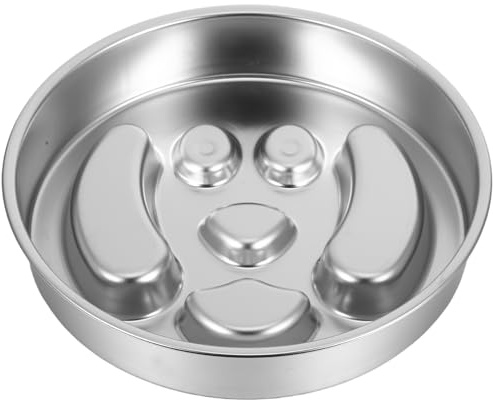 SEWOART Edelstahl Futternapf für Kleine Hunde mit Fressbremse Rutschfester Slow Feed Napf für Welpen und Französische Bulldoggen Anti Schling Napf für Gesunde Verdauung und Kontrollierte
