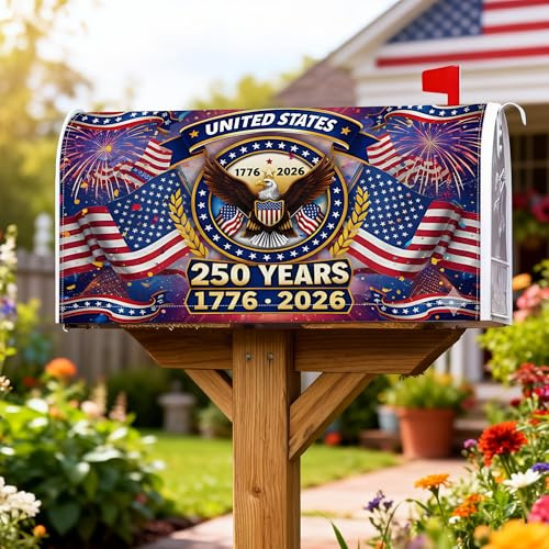 Eagle - Coperture magnetiche per cassette postali, bandiere patriottiche celebrative per fuochi d'artificio, giorno dell'indipendenza, copertura rossa per cassetta della posta, decorazione per