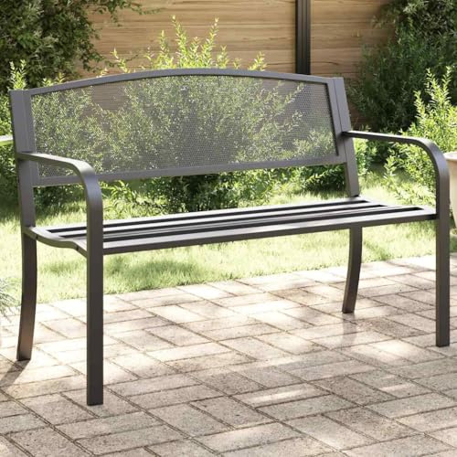 KPOUTRFG Panca in acciaio verniciato a polvere per giardino e terrazza con portata di 110 kg per seduta e design senza tempo