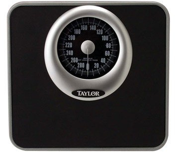 Taylor Analog Bath Scale 300 Lb. Capacity Solid Steel Base Black
