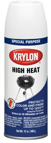 Krylon K01505000-6 PK White High Heat and Radiator Paint - 12 oz. Aerosol, (Case of 6)