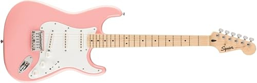 Chitarra elettrica FSR Squier Sonic® Stratocaster® HT, tastiera in acero, battipenna bianco, fusto rosa, Shell Pink
