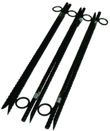 Yard Tuff 1/2 x 30 Rebar Stakes, Heavy-Duty Steel Ground Anchors with Loops for Tents, Tarps, Landscaping, Plants, and Outdoor Yard Support, 6 Pack