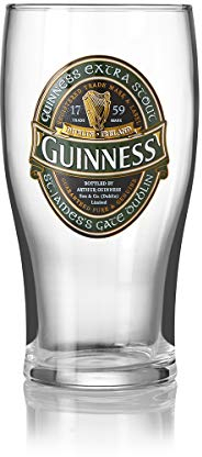 Guinness, bicchiere da pinta, design con etichetta Guinness Ireland