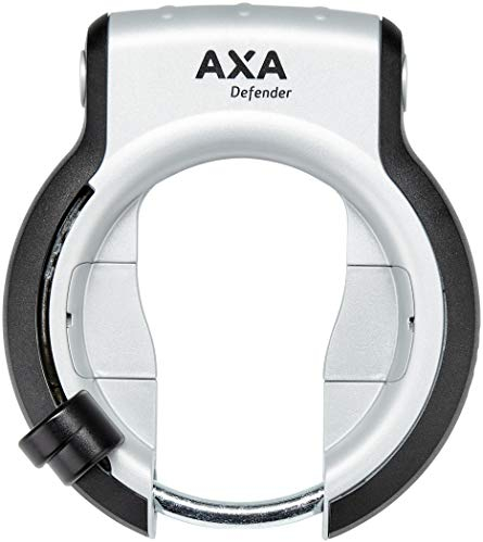 Axa Unisex – Erwachsene Defender Retractable Rahmenschloss, Silber/Schwarz, Einheitsgröße