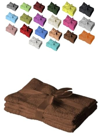 Exklusiv Heimtextil Juego de 4 toallas de invitados, 30 x 50 cm, marrón chocolate