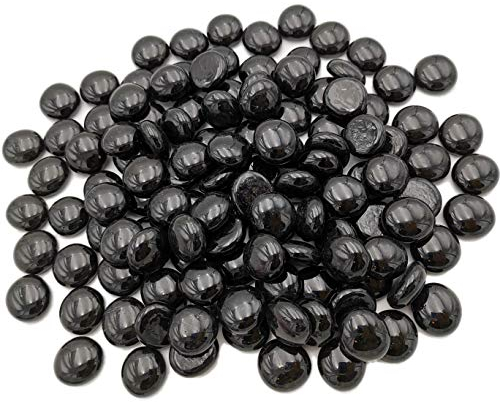 Armena Glasnuggets Schwarze Glasteine Deko Steine 17-20mm 300g (Circa 75 Stück)