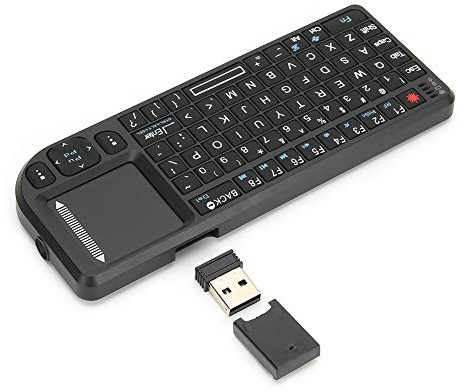 Mini Tastiera Wireless, Retroilluminata 2.4GHz Touchpad USB Ricaricabile QWERTY per PC Home Theater Compatta 152mm con Ricevitore USB