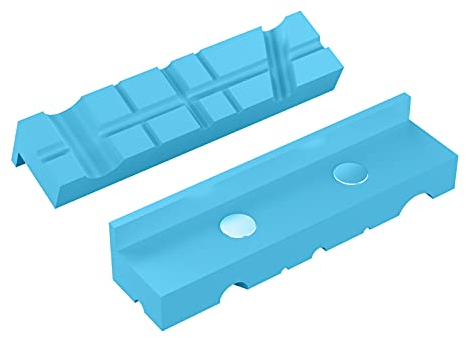 Housolution Ganasce di Morsa, Cuscinetti per Morsa da Banco da 5 Pollici, Protezione per Morsa da Banco 1 Paio, Copertura per Morsa Magnetica, Design di Scanalatura, Utensili per Falegname, Azzuro