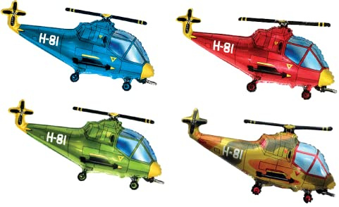 Jätte superformade folieballonger XL stor barns födelsedagsfest (helikopter 96 cm)