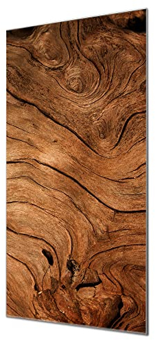 banjado Glas Magnettafel (55 x 110cm) - Magnetwand Glas - Magnetpinnwand als Memoboard - Pinnwand Magnettafel Küche, Büro, Kinderzimmer - Trockenes Holz