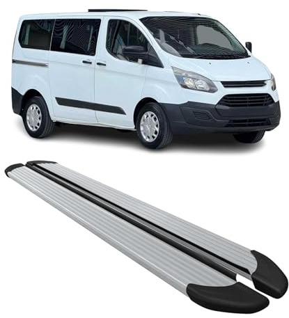 OMAC Seitenschweller Trittbretter Schweller kompatibel mit Ford Transit Custom 2012-2022 L1 Silber Aluminium