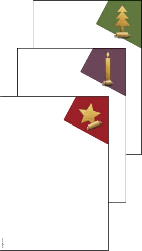 SIGEL DP410 Briefpapier Weihnachten, 90 g/m², A4, 25 Blatt Cut-out style, Weihnachtsbriefpapier aus nachhaltigem Papier für Weihnachtspost, Angebote, Einladung, Menükarte