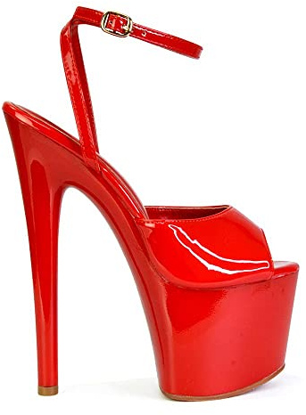 Womens Sky High Platform Heels Ladies Stiletto Strappy Ankle Strap Peep Toe Shoes Size 3-8