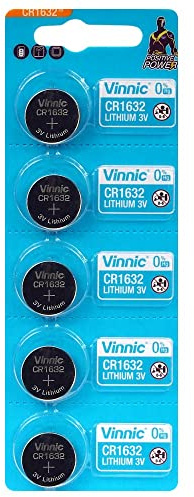 Vinnic Lot de 5 Piles Bouton CR1632 3 V au Lithium - 1 Carte Blister