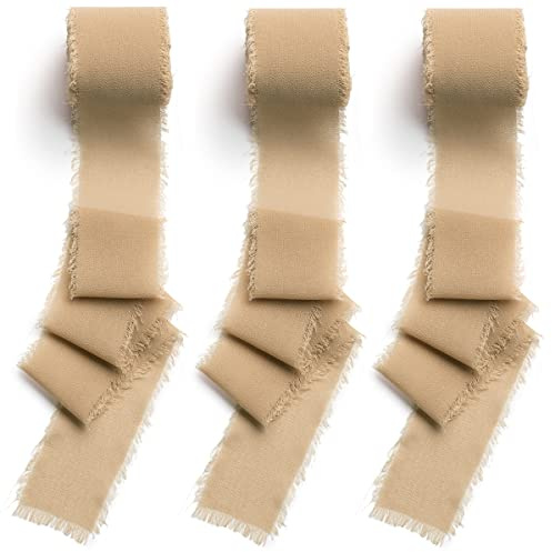 CHUQING Geschenkband Hochzeit Chiffonband Schleifenband Stoffband Braun