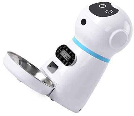 BUGUUYO Intelligenter Katzenfutterautomat Mit Zeitschaltuhr Automatischer Hundefutterspender Digital Timer Für Haustierfütterung Bisssicherer Futterspender Für Katzen Und Hunde