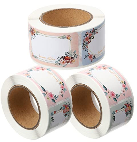 EXCEART 3 Rollen Flaschenetikett Klebeetikett Lebensmittelaufkleber Flaschenetiketten Namensaufkleber leere Namensetiketten für Blumen selbstgemacht Wasserflasche kann Büro Papier