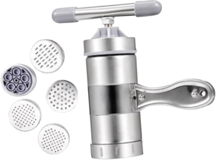 LIFKOME Macchina Per La Pasta in Acciaio Inox Pressa Per Tagliatelle 5 Per Tagliatelle Compatta Facile Da Pulire