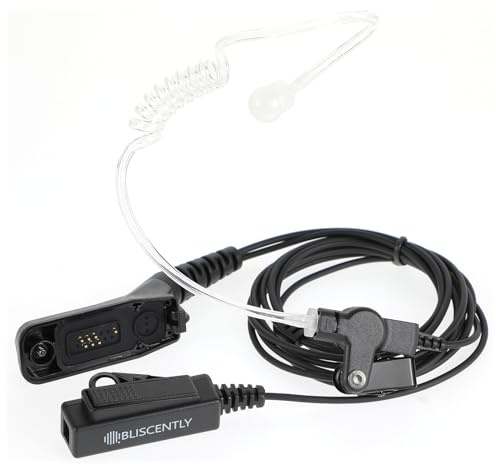 BLISCENTLY Motorola XPR 7550e Hörmuschel, XPR6350 XPR6550 XPR7550 APX 4000 6000 7000 Earpiece Headset for Motorola Radio with Acoustic Tube and PTT Mic | XPR6350 XPR6550 XPR7550 APX 4000 6000 7000 Earpiece Headset for Motorola Radio with Acoustic Tube and PTT Mic