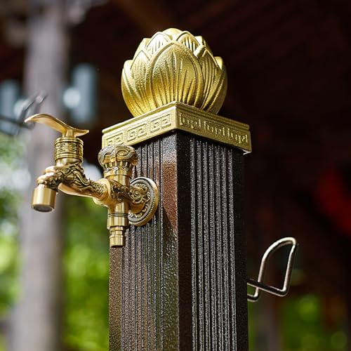 Freistehende Wassersäule for Hausgarten-Isolierung und Frostschutzmittel, freistehender Gartenschlauchhalter mit Vollkupfer-Wasserhahn, frostsicherer Gartenhydrant-Wasserspielbrunnen (Color : Tall st