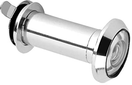 WGFOIP 220 Degree Wide Angle Door Viewer, Polished Chrome Door Spy Hole Peephole with Privacy Cover for Front Door Safety