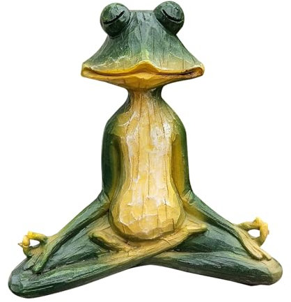 Annewi Décoration de jardin grenouille créative en résine - Figurine de grenouille de yoga zen pour décoration de maison et de jardin, statue de grenouille pour cour, maison, jardin, terrasse et